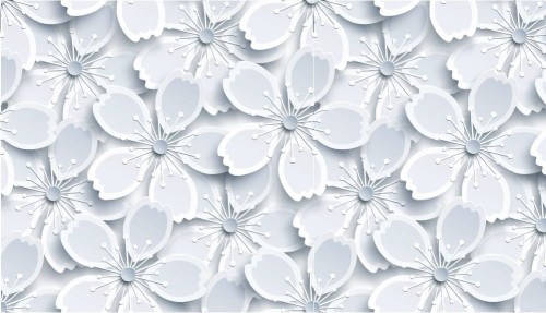 Okleina Meblowa 14130 white flowers szer 45 cm