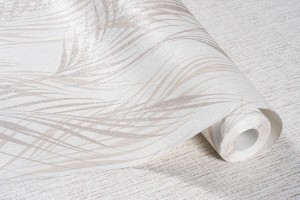 TAPETA 1331-02 liście z delikatnym brokatem