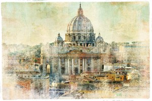 Fototapeta na flizelinie MS-5-2025 Vintage Bazylika św. Piotra 375 x 250 cm