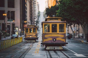 Fototapeta na flizelinie MS-5-3048 Kolejka linowa w San Francisco 375 x 250 cm
