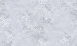 TAPETA 1070-11 Kwiaty i Marmur  biało popielate