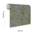 TAPETA 186405 Winylowa w kolorze ZIELONYM Z efektem tynku przemysłowego i ocynkowanej tekstury