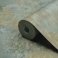TAPETA 186405 Winylowa w kolorze ZIELONYM Z efektem tynku przemysłowego i ocynkowanej tekstury