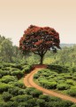Fototapeta na flizelinie 5036-2V-1 Red Tree and Hills in Sri Lanka